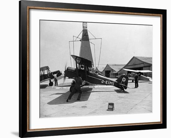 SE5, Old British War Plane Owned by a German with Swastika on Tail, January 1936-null-Framed Photographic Print