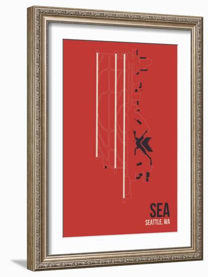 SEA Airport Layout-08 Left-Framed Giclee Print