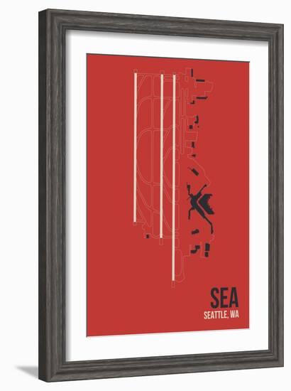 SEA Airport Layout-08 Left-Framed Giclee Print