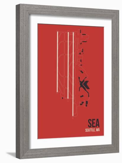 SEA Airport Layout-08 Left-Framed Giclee Print