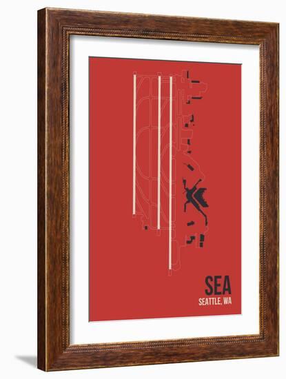 SEA Airport Layout-08 Left-Framed Giclee Print