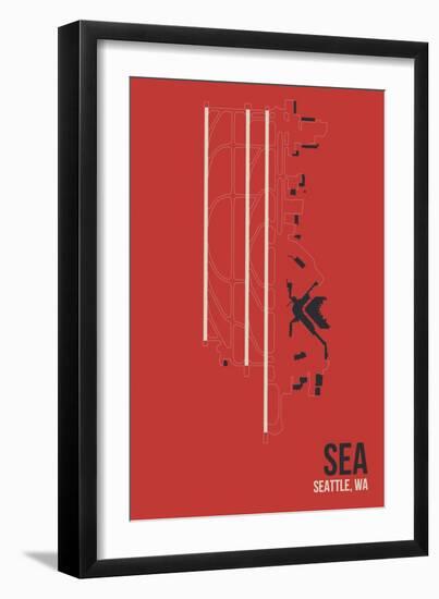 SEA Airport Layout-08 Left-Framed Giclee Print