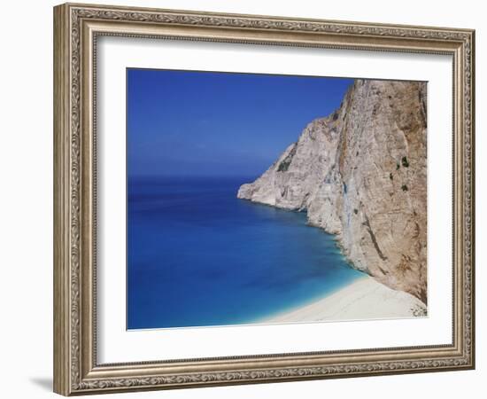 Sea and Cliffs at Shipwreck Cove on Kefalonia, Ionian Islands, Greek Islands, Greece, Europe-Lightfoot Jeremy-Framed Photographic Print