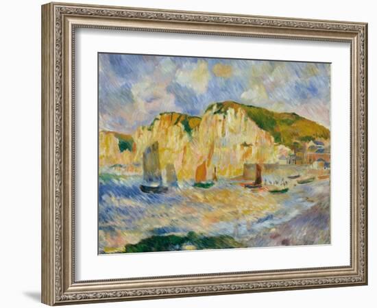 Sea and Cliffs, c.1885-Pierre-Auguste Renoir-Framed Giclee Print