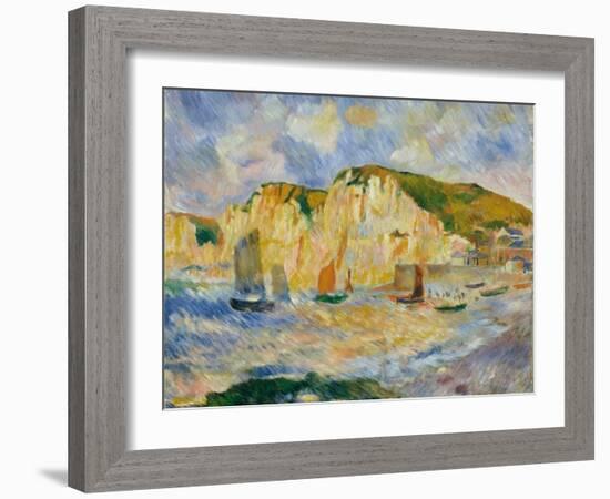 Sea and Cliffs, c.1885-Pierre-Auguste Renoir-Framed Giclee Print