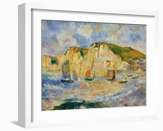 Sea and Cliffs, c.1885-Pierre-Auguste Renoir-Framed Giclee Print