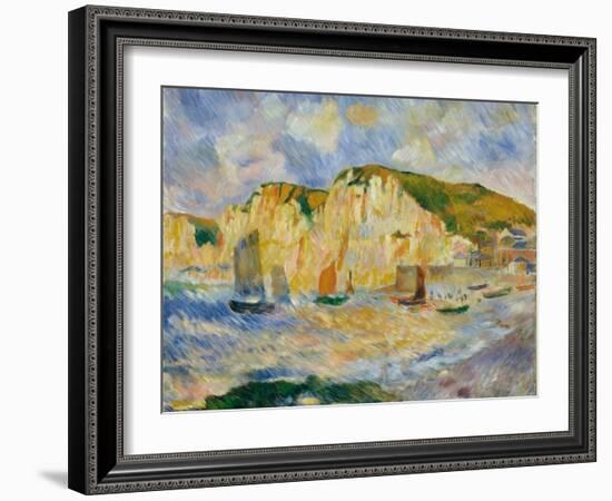 Sea and Cliffs, c.1885-Pierre-Auguste Renoir-Framed Giclee Print