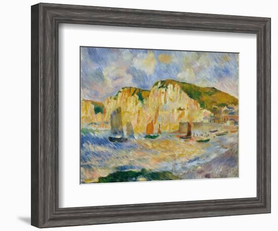 Sea and Cliffs, c.1885-Pierre-Auguste Renoir-Framed Giclee Print