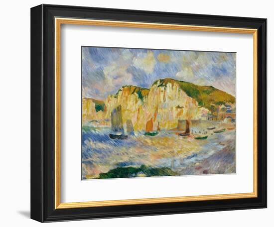 Sea and Cliffs, c.1885-Pierre-Auguste Renoir-Framed Giclee Print