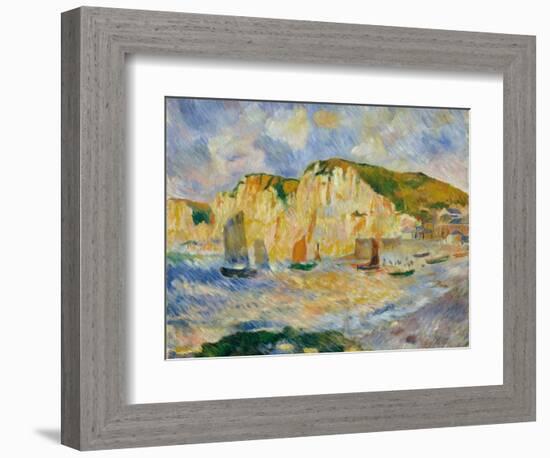 Sea and Cliffs-Auguste Renoir-Framed Art Print