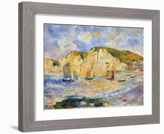 Sea and Cliffs-Pierre-Auguste Renoir-Framed Giclee Print