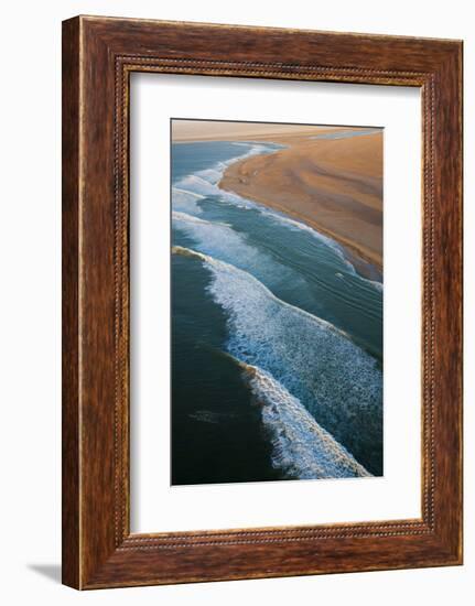 Sea and Desert, Namib Desert, Namibia, Aerial View-Peter Adams-Framed Photographic Print