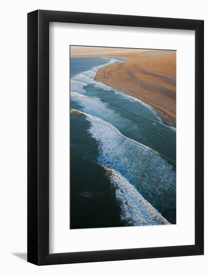 Sea and Desert, Namib Desert, Namibia, Aerial View-Peter Adams-Framed Photographic Print