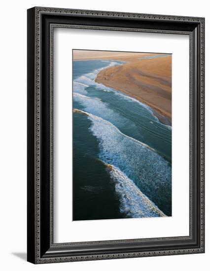 Sea and Desert, Namib Desert, Namibia, Aerial View-Peter Adams-Framed Photographic Print