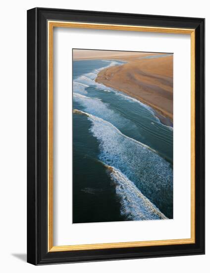 Sea and Desert, Namib Desert, Namibia, Aerial View-Peter Adams-Framed Photographic Print