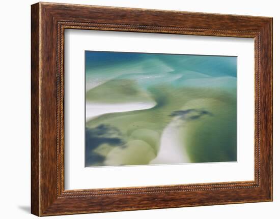 Sea and Fresh Water Covering Beach, Hill Inlet, Queensland, Australia-Peter Adams-Framed Photographic Print