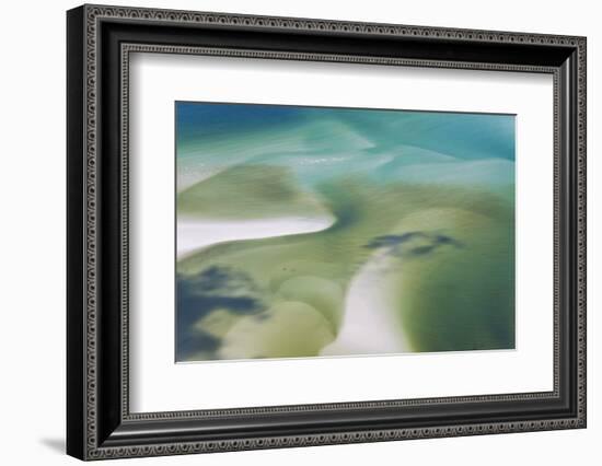 Sea and Fresh Water Covering Beach, Hill Inlet, Queensland, Australia-Peter Adams-Framed Photographic Print