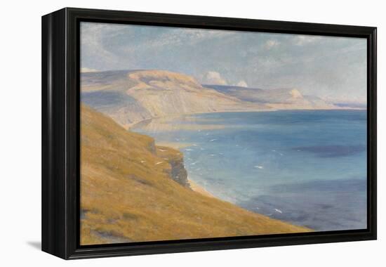 Sea and Sunshine, Lyme Regis, 1919 (Oil on Board)-Frank Bernard Dicksee-Framed Premier Image Canvas