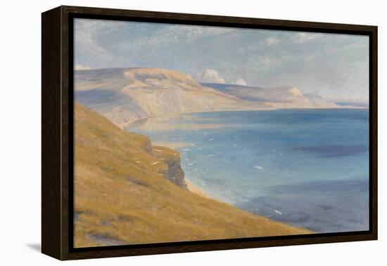 Sea and Sunshine, Lyme Regis, 1919 (Oil on Board)-Frank Bernard Dicksee-Framed Premier Image Canvas