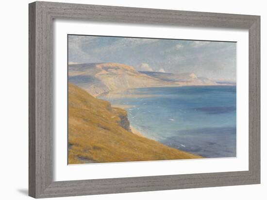 Sea and Sunshine, Lyme Regis, 1919 (Oil on Board)-Frank Bernard Dicksee-Framed Giclee Print
