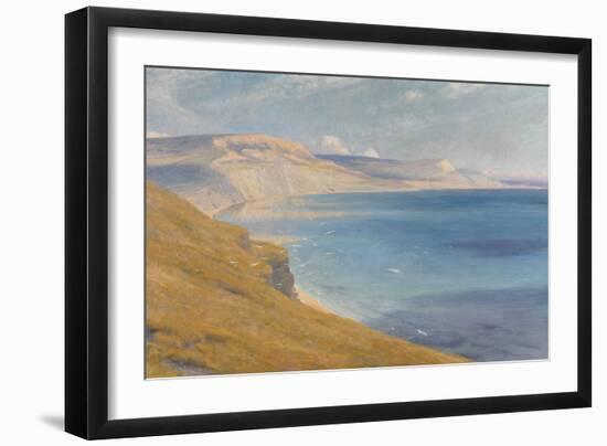 Sea and Sunshine, Lyme Regis, 1919 (Oil on Board)-Frank Bernard Dicksee-Framed Giclee Print