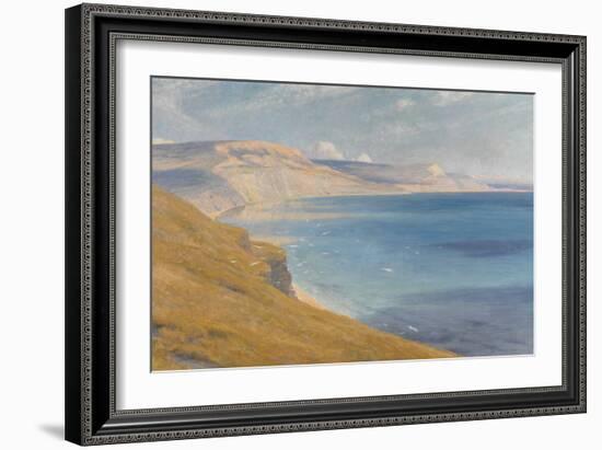 Sea and Sunshine, Lyme Regis, 1919 (Oil on Board)-Frank Bernard Dicksee-Framed Giclee Print