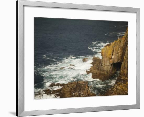 Sea Arch and Stacked Rocks at Land's End, Cornwall, England, United Kingdom, Europe-Ian Egner-Framed Photographic Print