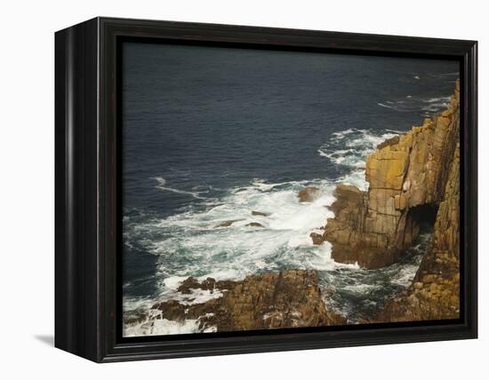 Sea Arch and Stacked Rocks at Land's End, Cornwall, England, United Kingdom, Europe-Ian Egner-Framed Premier Image Canvas