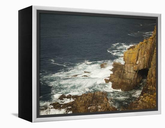 Sea Arch and Stacked Rocks at Land's End, Cornwall, England, United Kingdom, Europe-Ian Egner-Framed Premier Image Canvas