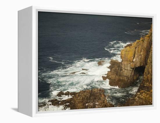 Sea Arch and Stacked Rocks at Land's End, Cornwall, England, United Kingdom, Europe-Ian Egner-Framed Premier Image Canvas