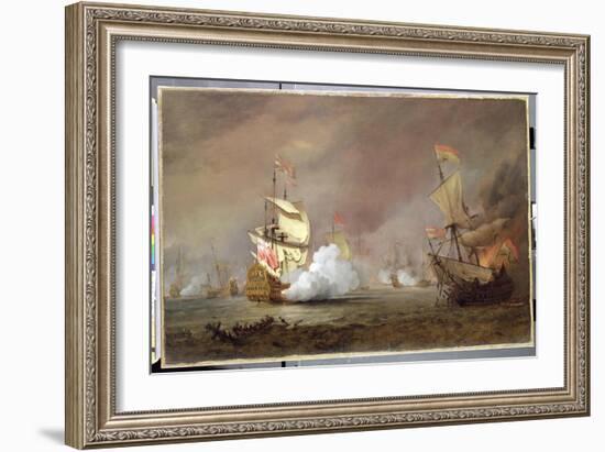 Sea Battle of the Anglo-Dutch Wars, c.1700-Willem Van De, The Younger Velde-Framed Giclee Print