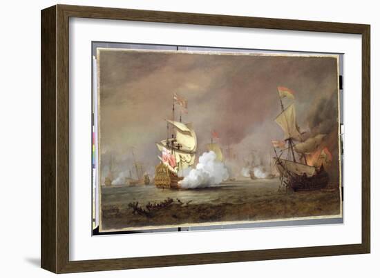 Sea Battle of the Anglo-Dutch Wars, c.1700-Willem Van De, The Younger Velde-Framed Giclee Print