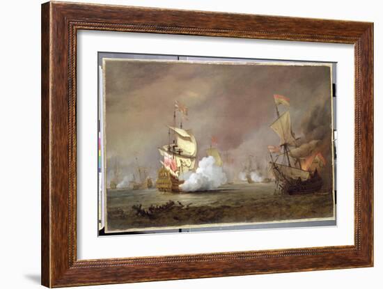 Sea Battle of the Anglo-Dutch Wars, c.1700-Willem Van De, The Younger Velde-Framed Giclee Print