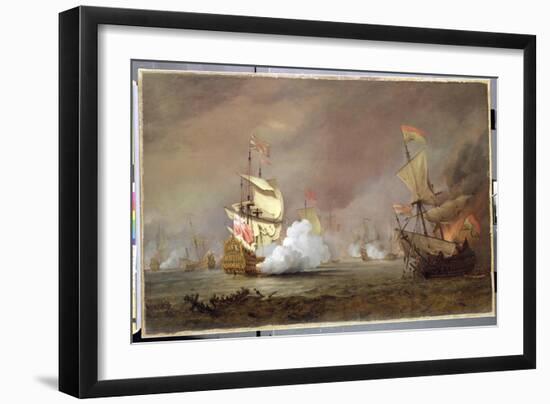 Sea Battle of the Anglo-Dutch Wars, c.1700-Willem Van De, The Younger Velde-Framed Giclee Print