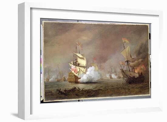 Sea Battle of the Anglo-Dutch Wars, c.1700-Willem Van De, The Younger Velde-Framed Giclee Print