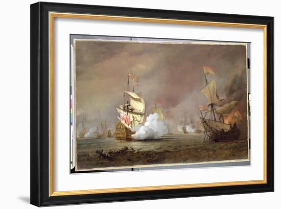 Sea Battle of the Anglo-Dutch Wars, c.1700-Willem Van De, The Younger Velde-Framed Giclee Print