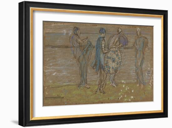 Sea, Beach and Figures-James Abbott McNeill Whistler-Framed Giclee Print