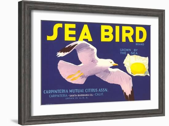 Sea Bird Lemon Label-null-Framed Art Print