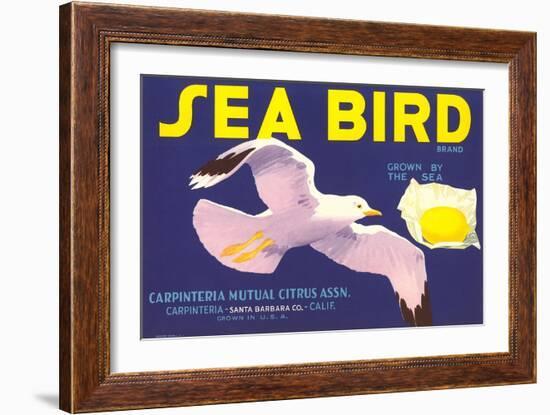 Sea Bird Lemon Label--Framed Art Print