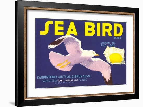 Sea Bird Lemon Label-null-Framed Art Print