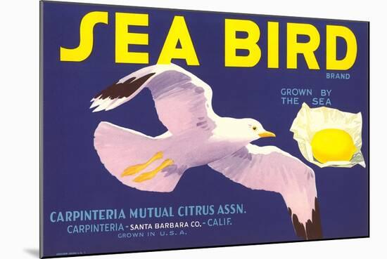 Sea Bird Lemon Label-null-Mounted Art Print