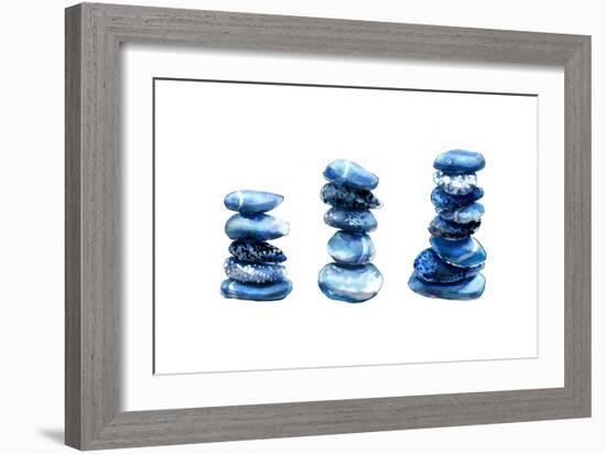 Sea Blue Stones-Crystal Smith-Framed Premium Giclee Print