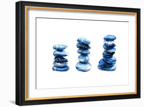 Sea Blue Stones-Crystal Smith-Framed Premium Giclee Print