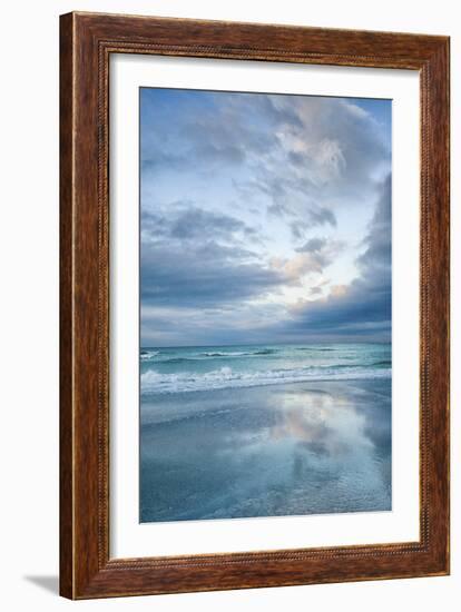 Sea Blues (Vertical)-Mary Lou Johnson-Framed Art Print