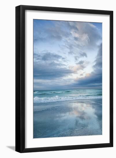 Sea Blues (Vertical)-Mary Lou Johnson-Framed Art Print