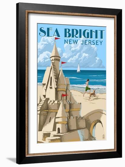 Sea Bright, New Jersey - Sandcastle-Lantern Press-Framed Art Print