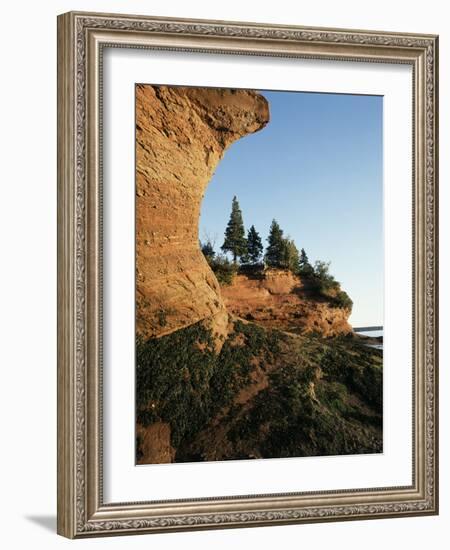 Sea Caves at Hack's Beach, Bay of Fundy, St. Martins, New Brunswick, Canada-Walter Bibikow-Framed Photographic Print