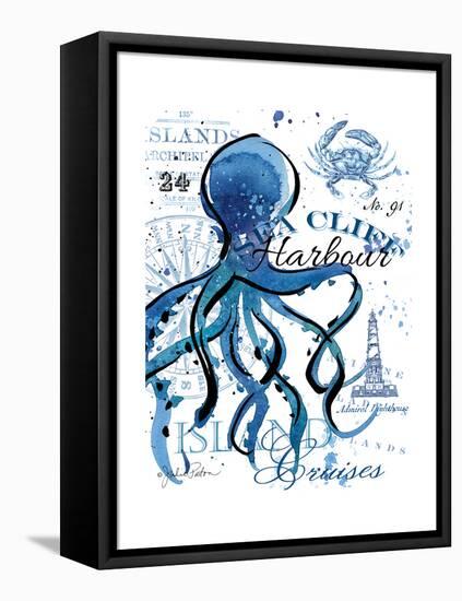 Sea Cliff Octopus-Julie Paton-Framed Stretched Canvas