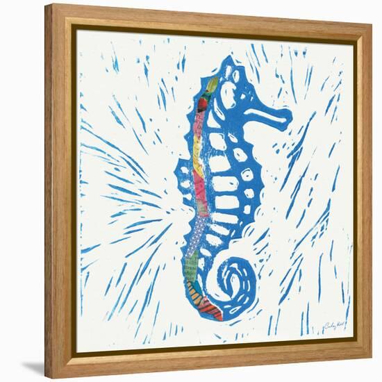 Sea Creature Sea Horse Color-Courtney Prahl-Framed Stretched Canvas
