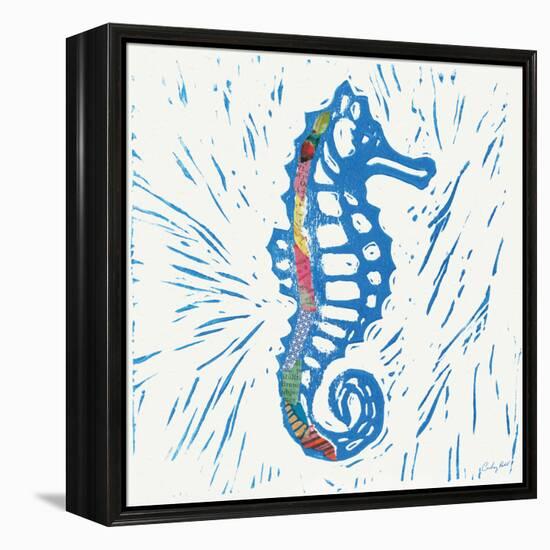 Sea Creature Sea Horse Color-Courtney Prahl-Framed Stretched Canvas